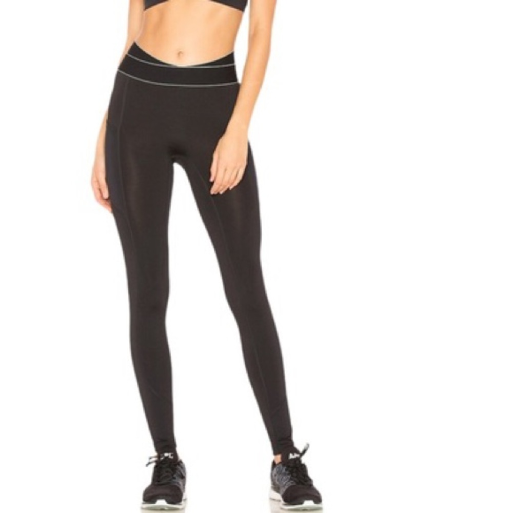 Free People Barre Leggings Black Green Small